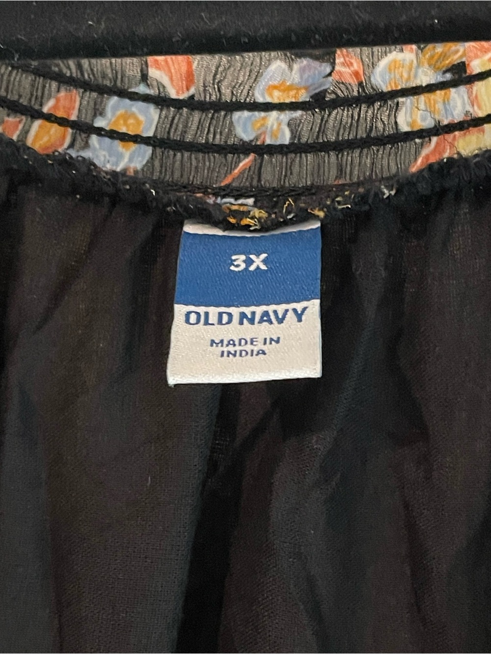 Old Navy Autumn Floral Long-Sleeve V-Neck Smocked Dress - Picture 3 of 4